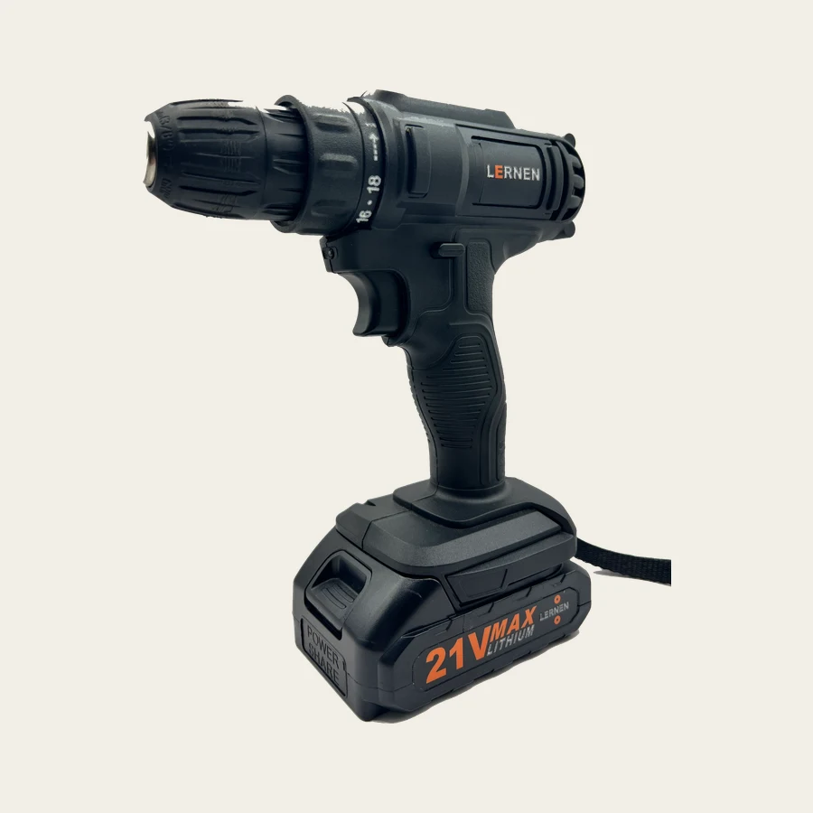 Taladro Destornillador Negro Inal. 21v Con Brocas - LERNEN